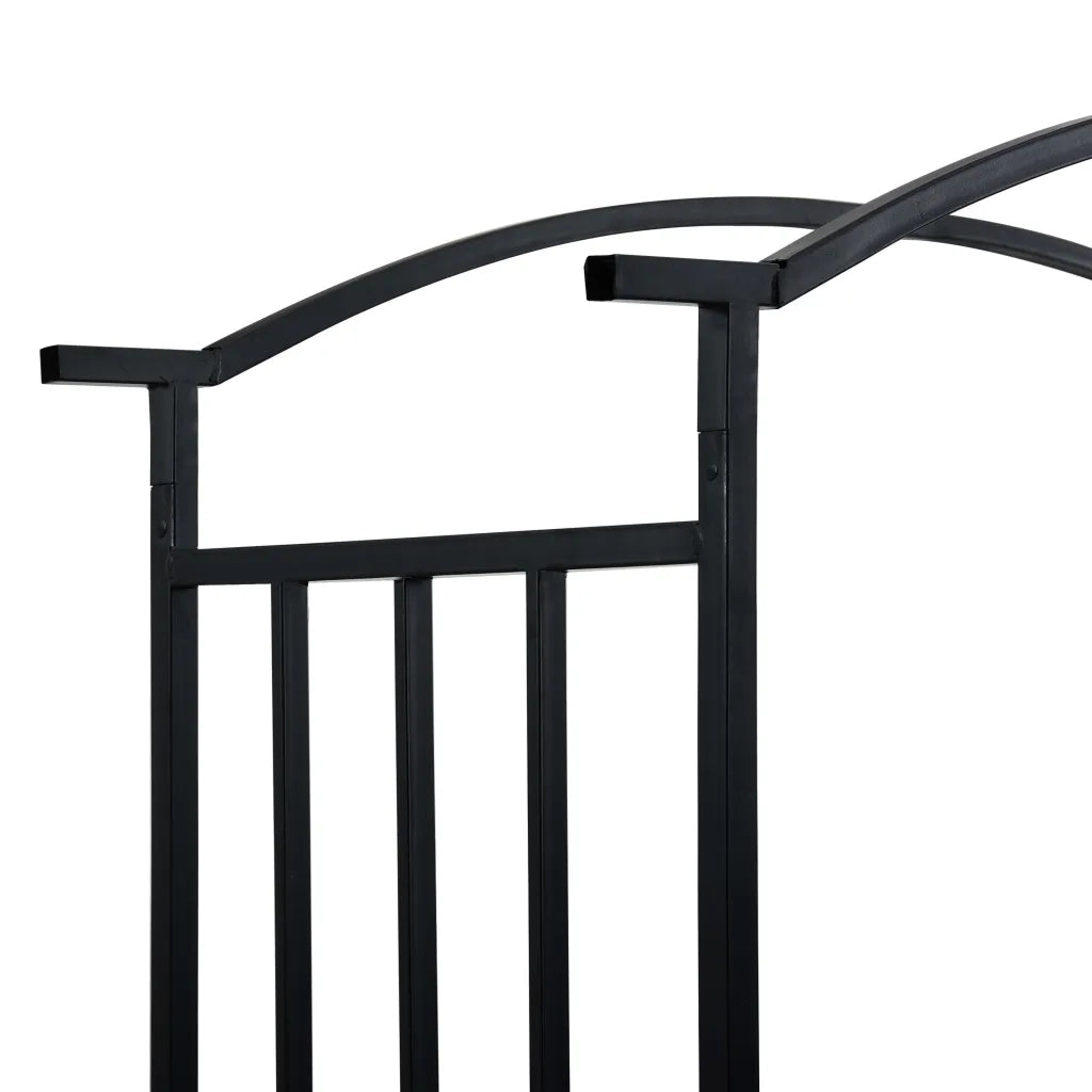 Arco da Giardino con Panca Nero 128x50x207 cm in Ferro 47093