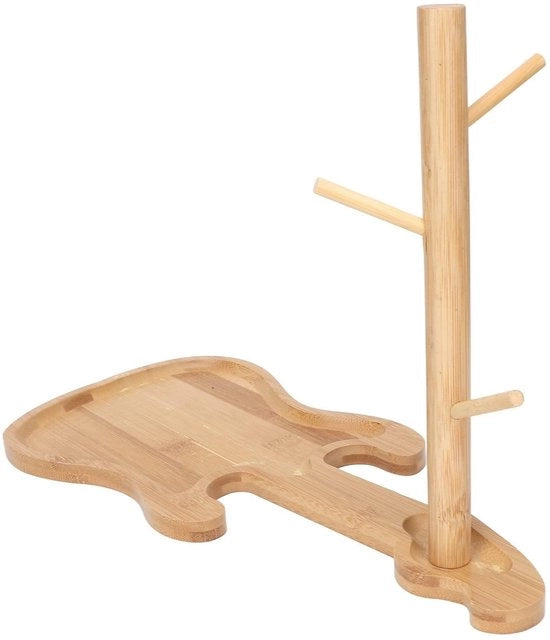 Organizzatore di chiavi con base a forma di chitarra - Cassetto di legno per chiavi - Scatola di conservazione decorativa - Tray di conservazione - Materiale duraturo - Design unico - Cassetto di conservazione per chiavi