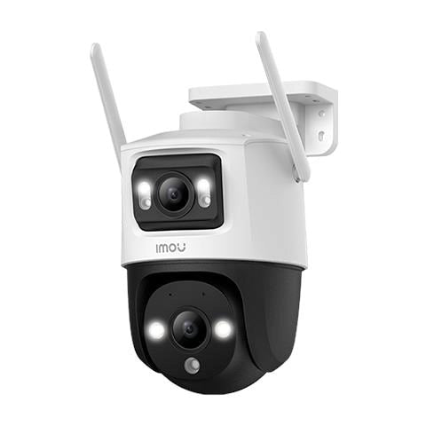 Imou crusier dual 10mp (5mp+5mp) telecamera wi-fi esterno doppio obiettivo, 360°ptz videocamera sorveglianza esterno con visione notturna a colori, rilevamento umano/veicoli, ip66, tracciamento intelligente, 2,4ghz - IPC-S7XP-10M0WED
