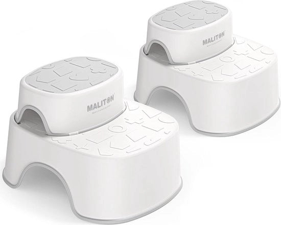 Set di 2 Scale per Bambini con Antiscivolo, Stabile e Leggero, Ideale per Bagno, WC e Lavabo