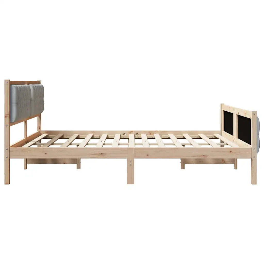 Struttura del letto Grigio chiaro 160 x 200 cm Pino massello