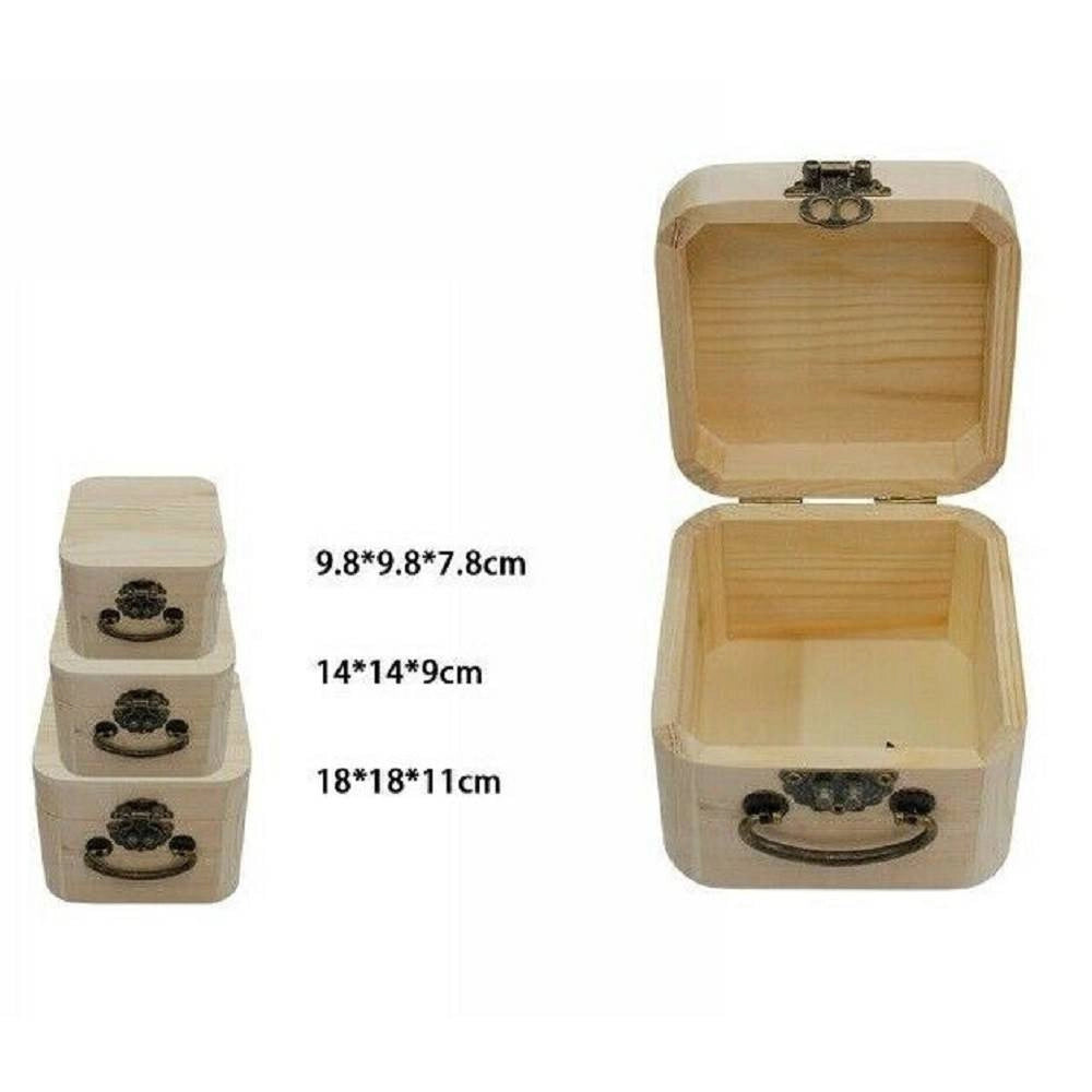 Trade Shop - Set 3 Scatole In Legno Decoupage Tris Matrioska Scatola Cofanetto Ly-3005a -