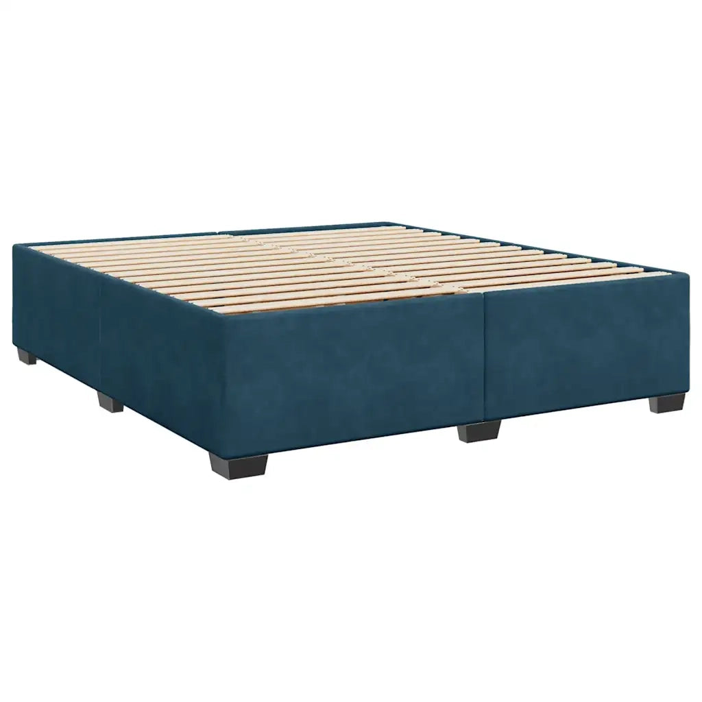 vidaXL Giroletto a Molle con Materasso Blu 180x200 cm in Velluto