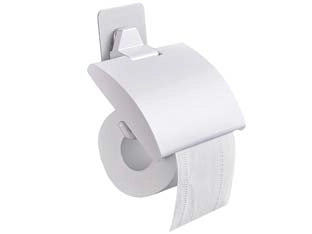 PORTAROTOLO IN ABS CON COPERCHIO- - mm.150x30x170 - colore bianco - 3 pezzi AGLAIA