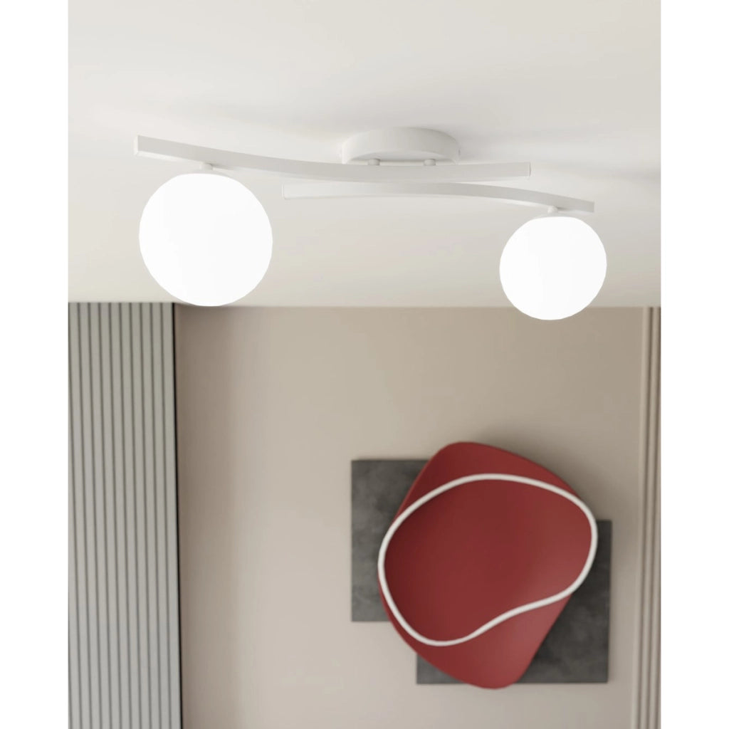 Lampada Opus in acciaio bianco opaco