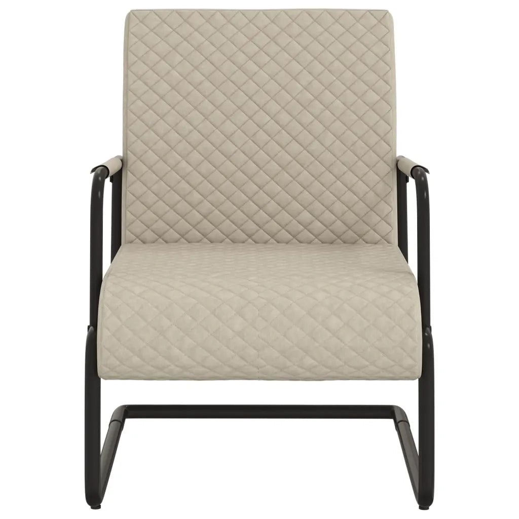 Sedia a Sbalzo Grigio Chiaro in Similpelle 325785