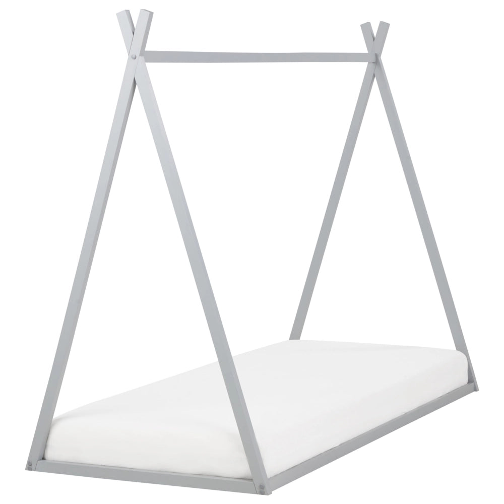 Letto per bambini con baldacchino in legno di pino grigio 90 x 200 cm cameretta elegante