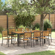 Set da Pranzo per Giardino 9 pcs Nero e Marrone polyrattan 3365444