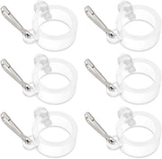 Ringen per Vettore 6 pezzi - Clip per Montaggio Rotante - Anelli per Albero Bandiera - Diametro 26 mm - Translucido - Plastica Resistente alle Intemperie - Clip per Albero Bandiera