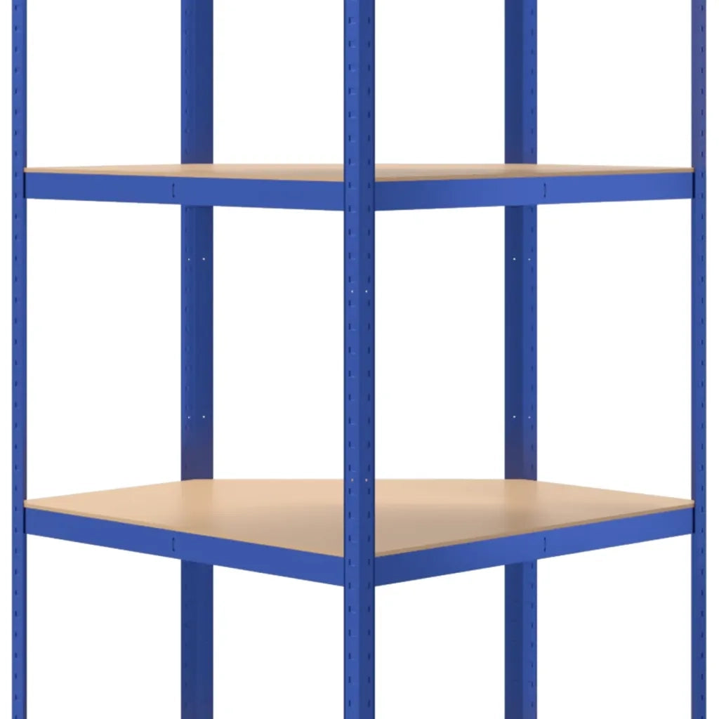 Mensola Angolare 4 Ripiani Blu in Acciaio e Legno Multistrato CFW5247543