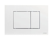 Placca doppio scarico SCHWAB mod. METIS per cassetta di scarico UP 199 cod. P62-0130-0250 in ABS bianca