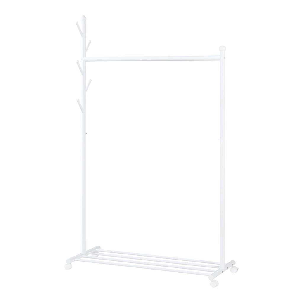 Stand Appendiabiti Snåsa con Rotelle 170x105x43 cm Metallo Bianco [en.casa]