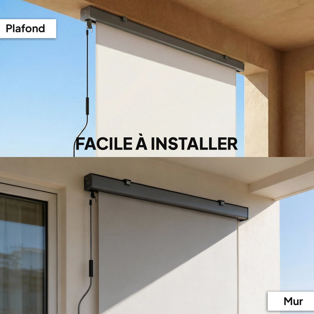 Tenda da esterno avvolgibile con manovella e cassetta in alluminio ¨C Minimal ¨C 250x160cm, colore crema