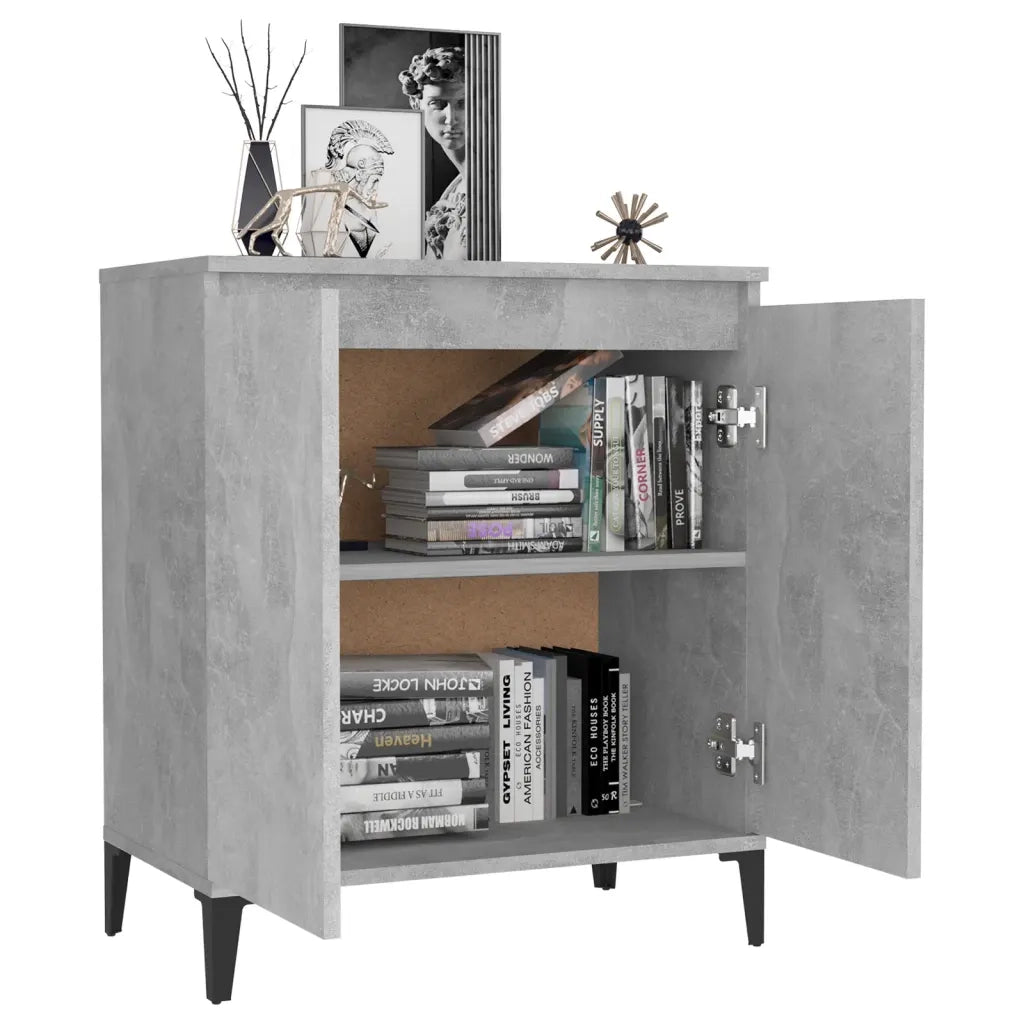 Credenza-Buffet-Armadio da cucina Grigio Cemento 60x35x70 cm in Legno Multistrato 476425