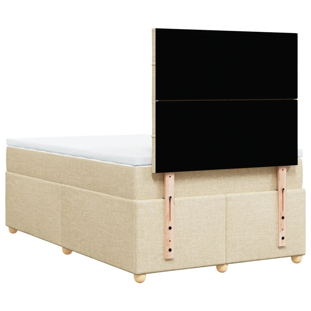Giroletto a Molle con Materasso Crema 120x200 cm in Tessuto 3291252