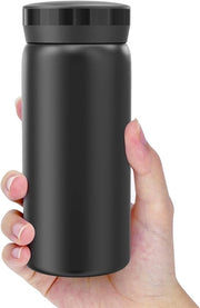 Ottimo contenitore da 200 ml, flaconcino di plastica in acciaio inossidabile per bevande calde e fredde (nero)