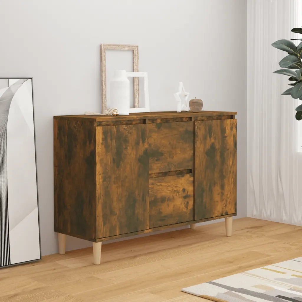 Credenza-Buffet-Armadio da cucina Rovere Fumo 101x35x70 cm in Legno Multistrato