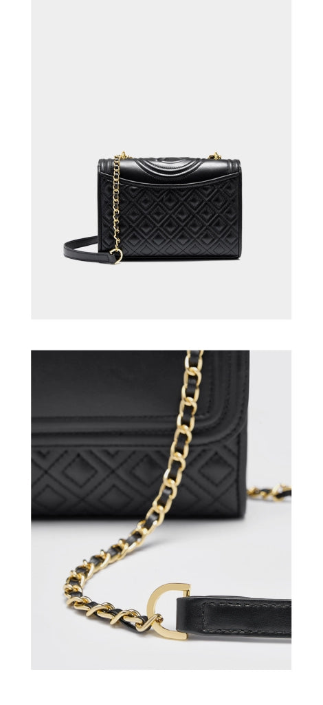 Borsa a mano media da donna in vera pelle, nera.