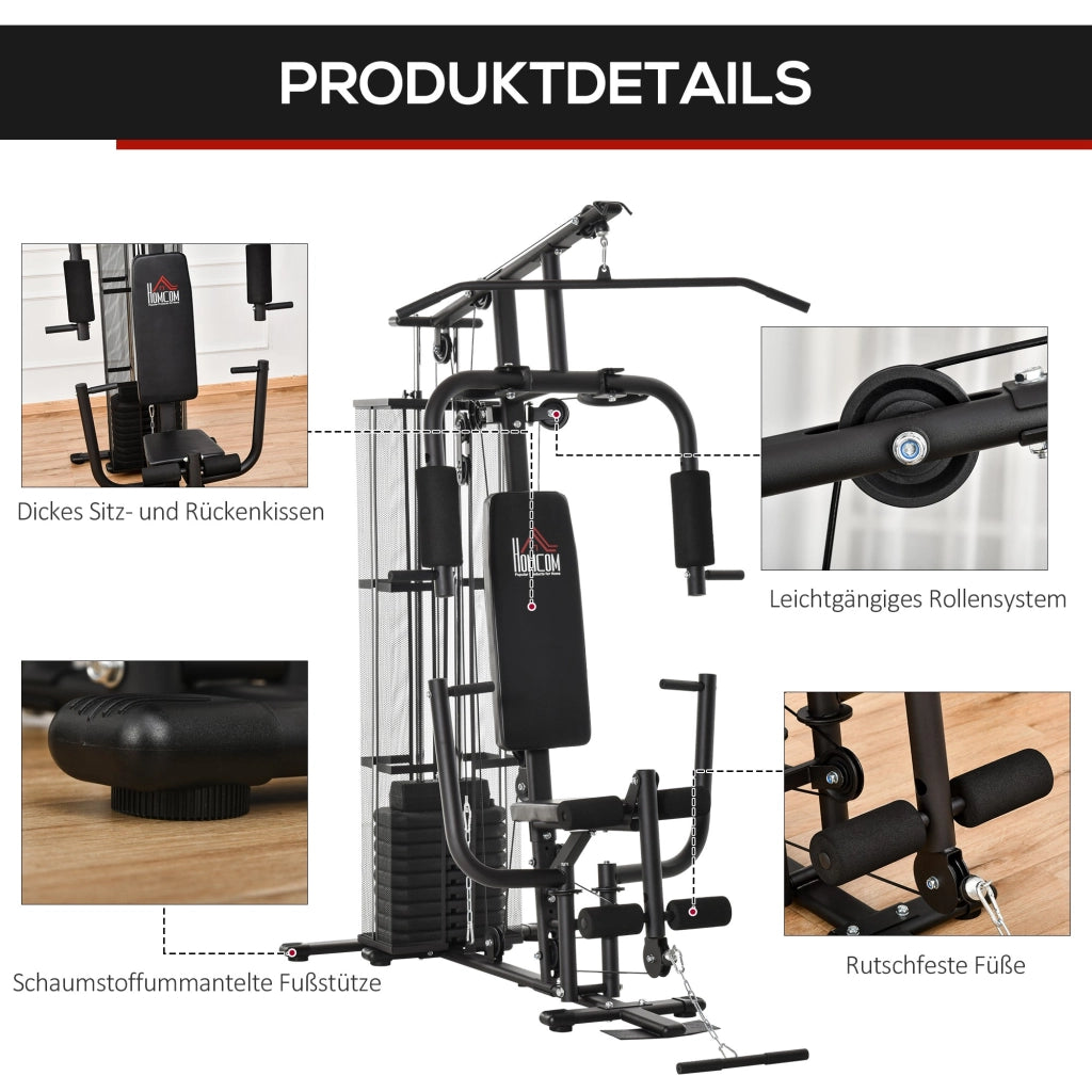 Stazione Fitness Multifunzione con Pesi ¨C Zephmum ¨C Nero 45 kg