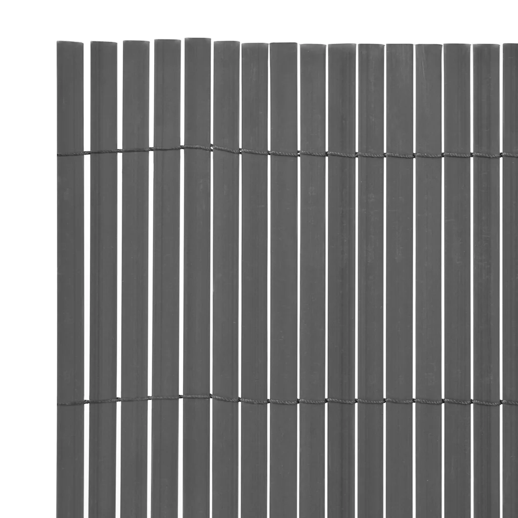 Recinzione da Giardino a Doppio Lato in PVC 90x500 cm Grigia 43631