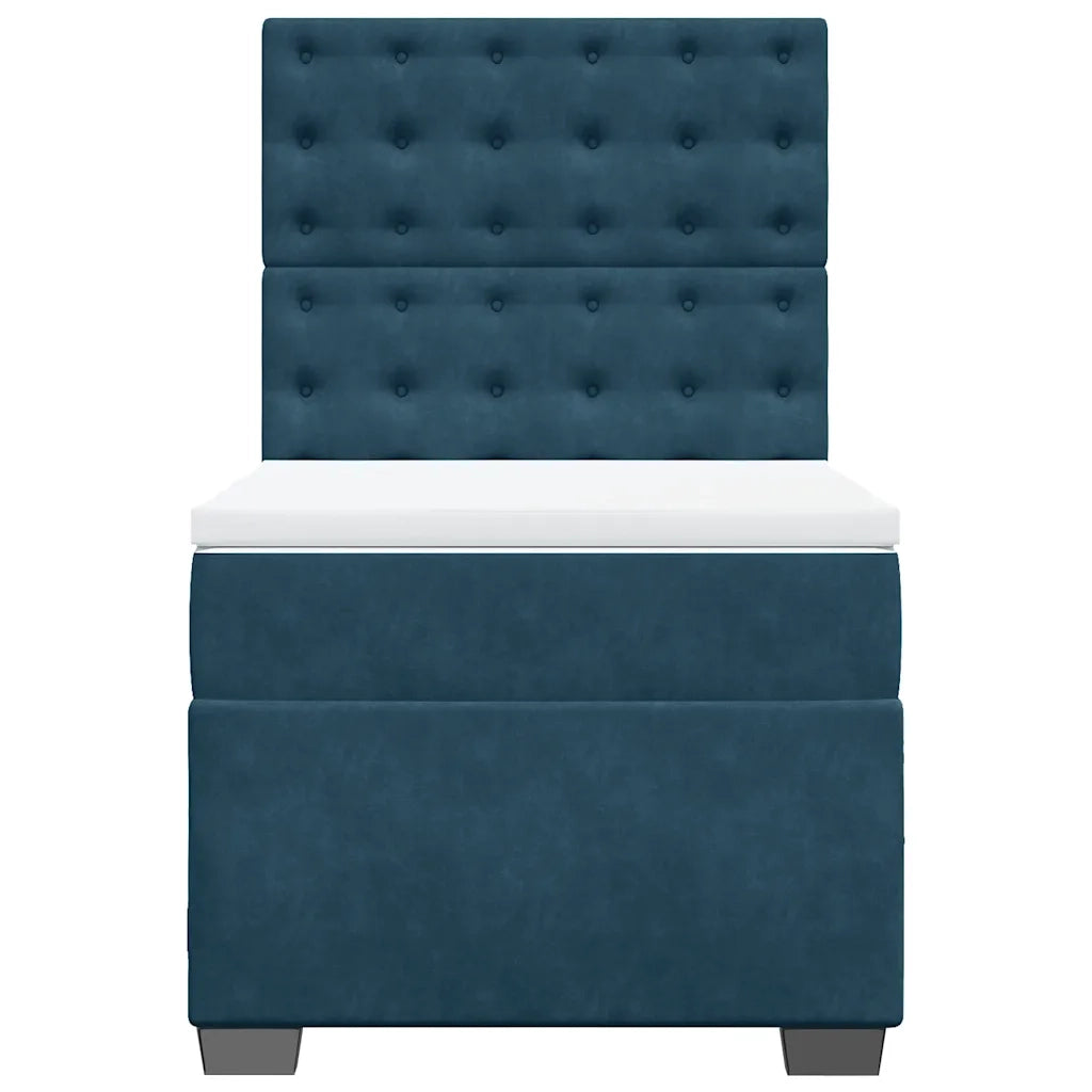 Giroletto a Molle con Materasso Blu 90x190 cm in Velluto