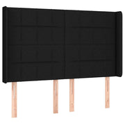 Testiera | Testata ad Orecchio Nera 147x16x118/128 cm in Tessuto