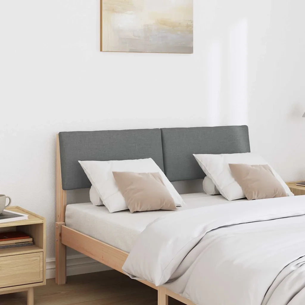 Testiera imbottita-Testiera con Cuscini-Testata Grigio scuro 120 cm Pino massello 702430