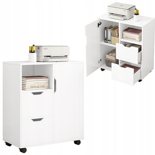 Armadio verticale, supporto per stampante, scaffale, tavolino moderno, 3 ripiani, 60 cm