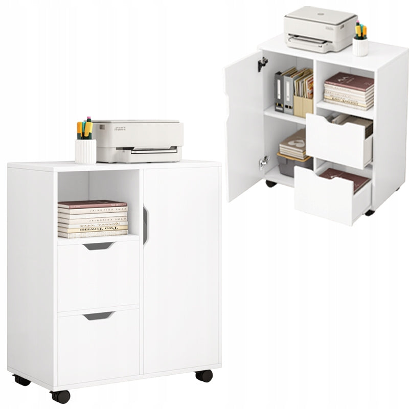 Armadio verticale, supporto per stampante, scaffale, tavolino moderno, 3 ripiani, 60 cm