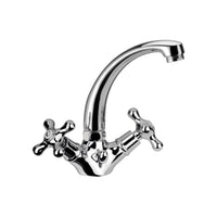 Rubinetto lavabo stile classico liberty con bocca pesante e scarico