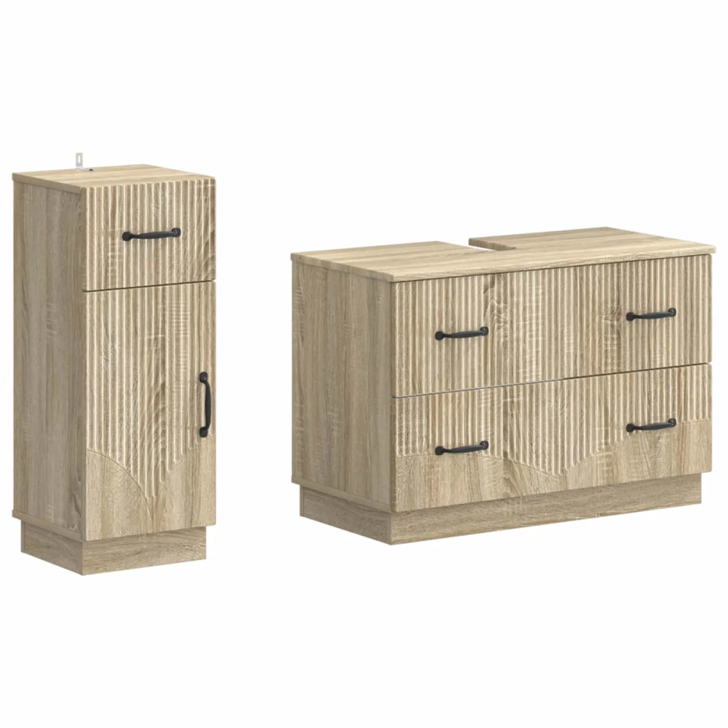 Set di Armadi da Bagno da 2 Pezzi HOORN Rovere Sonoma 3417713