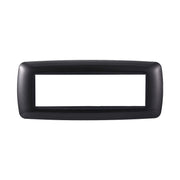 Placca Plastica Bombata Serie Space 7P Colore Acciaio Scuro Compatibile Con Bticino Living International