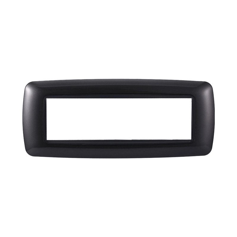 Placca Plastica Bombata Serie Space 7P Colore Acciaio Scuro Compatibile Con Bticino Living International