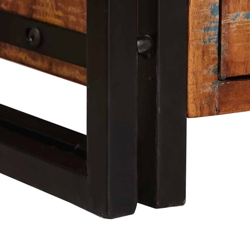 Libreria con Porte-Scaffale per Libri-Mobile di Stoccaggio Marrone Legno Recuperato Massello e Metallo
