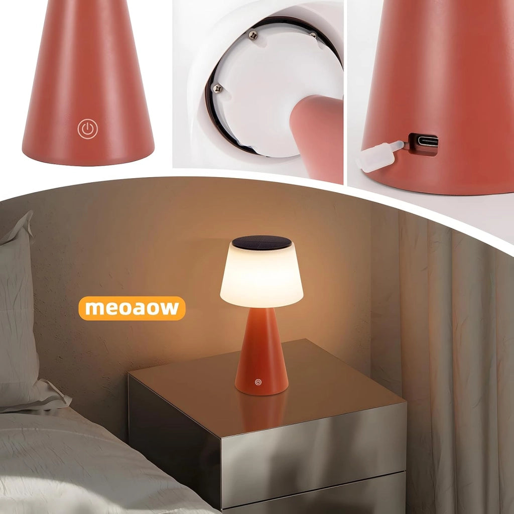 ZMH Lampada da tavolo LED wireless solare batteria moderna dimmerabile per giardino soggiorno comodino