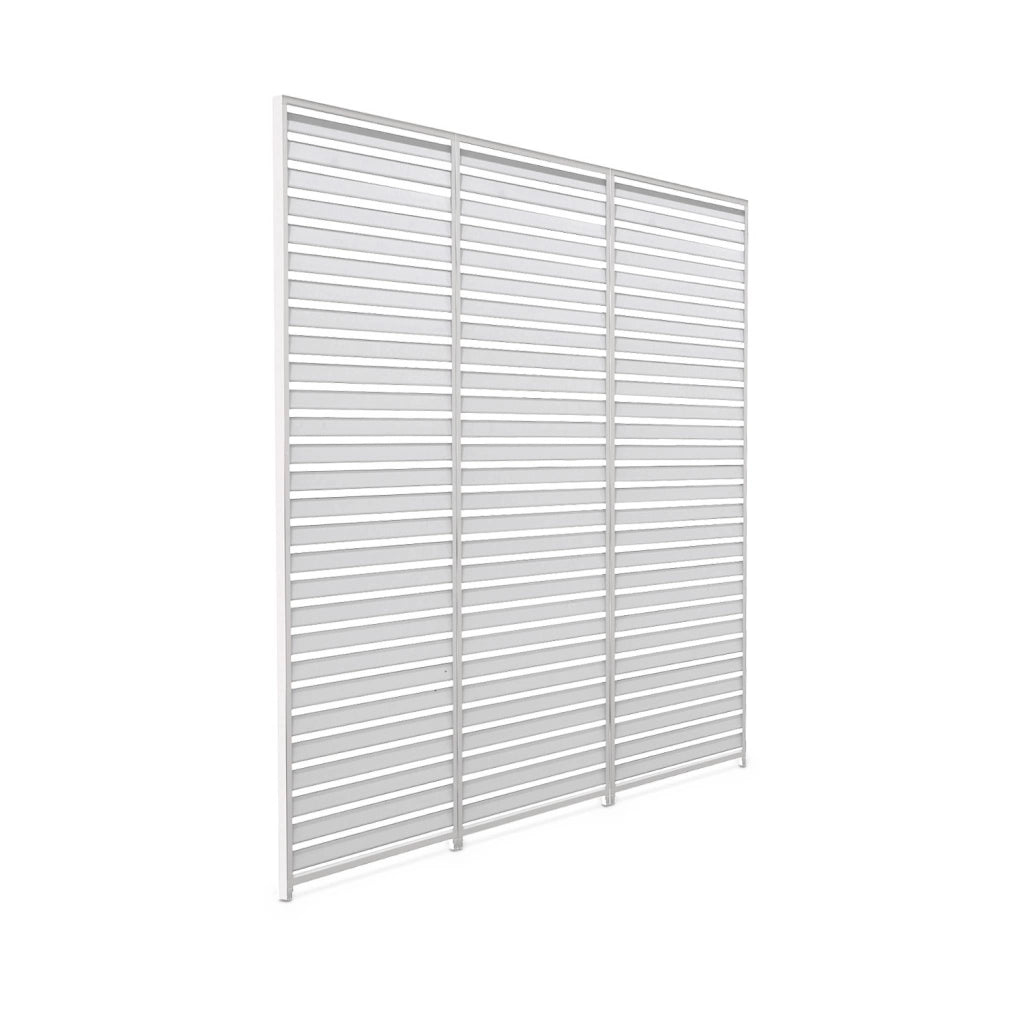 Set di 3 persiane 1.3m per pergola bioclimatica in alluminio, bianco,