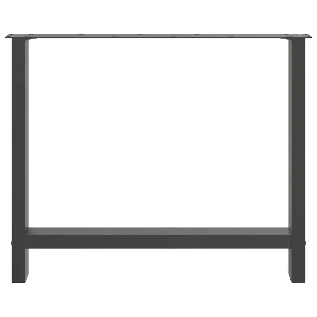 Gambe per tavolo da pranzo antracite 2 pz 100x(72-73) cm in acciaio 4013322