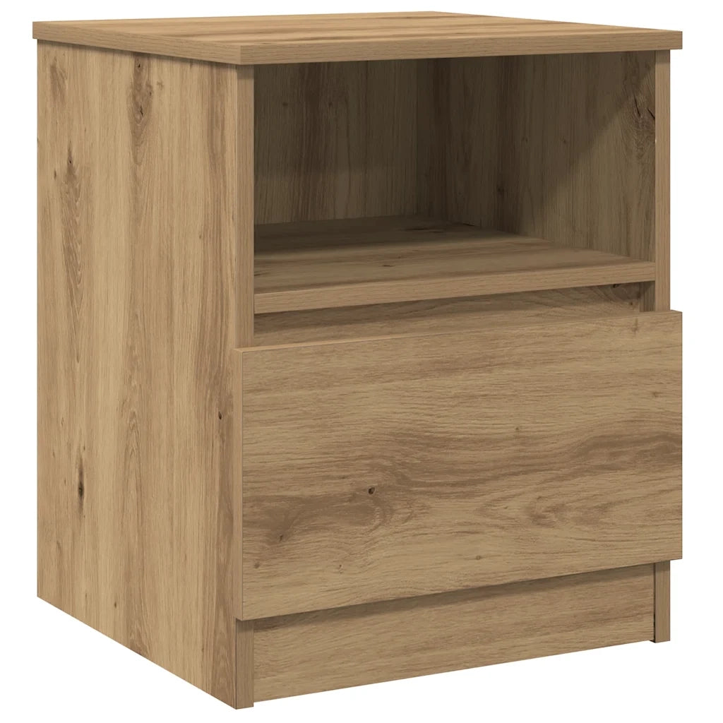 Comodini 2 pz Rovere Artigianale 40x40x50 cm Legno Multistrato 856501