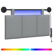 Testiera | Testata sospesa Con luce LED Grigio Chiaro Tessuto