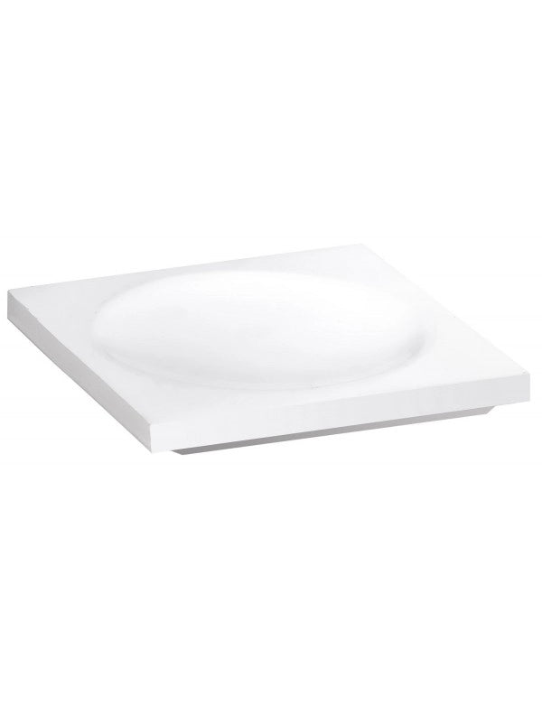Portasapone da tavolo quadrato GAMMA in resina bianca opaca 9,5 x9,5 x1,5 cm