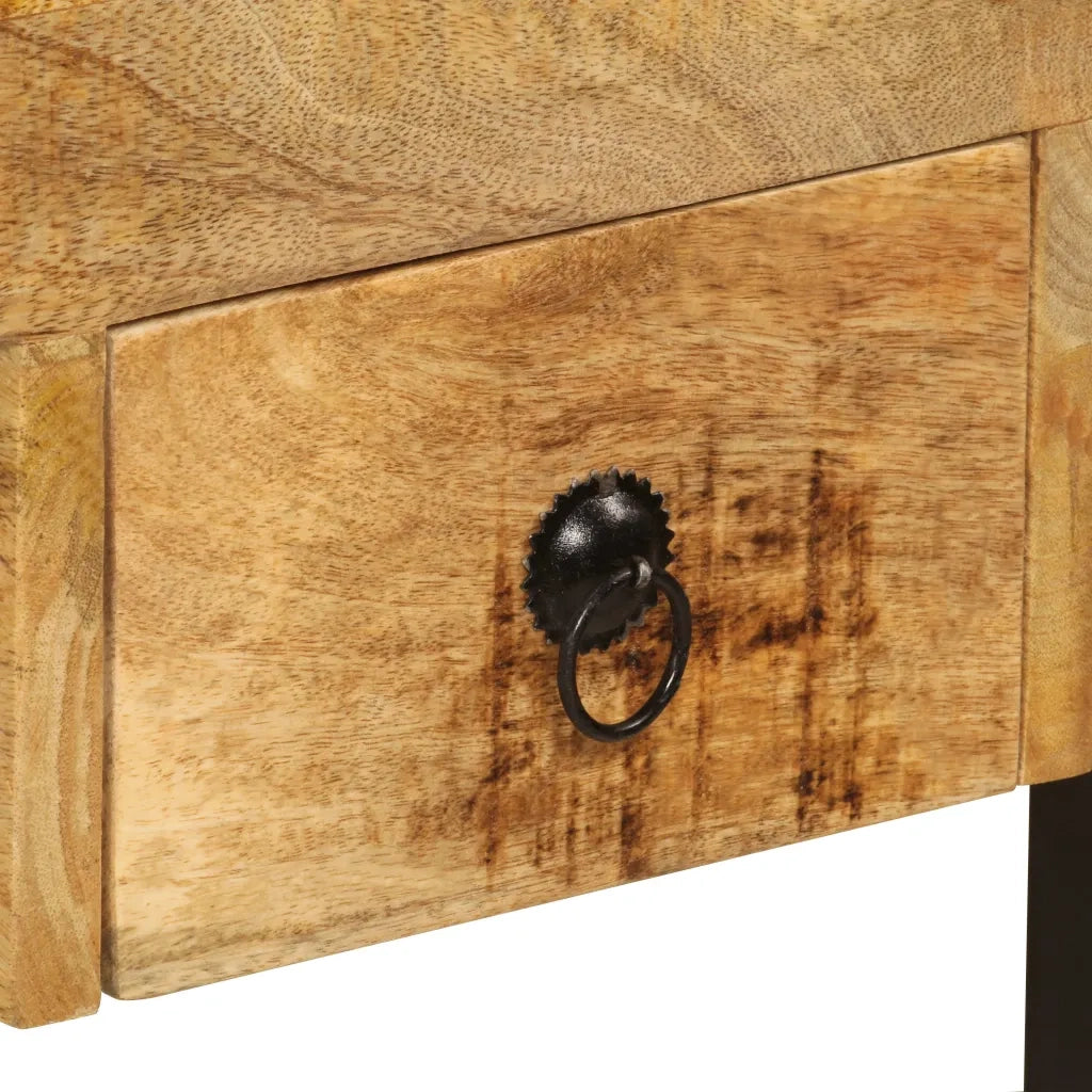 Scrivania con 2 Cassetti-Scrivanie per ufficio e studio 110x50x77 cm Legno Massello di Mango