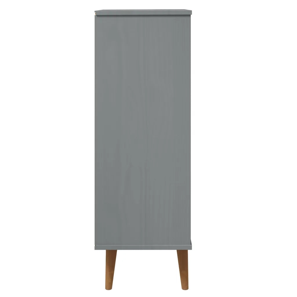 Scarpiera | Mobile per scarpe MOLDE Grigia 59,5x35x103 cm in Legno Massello di Pino