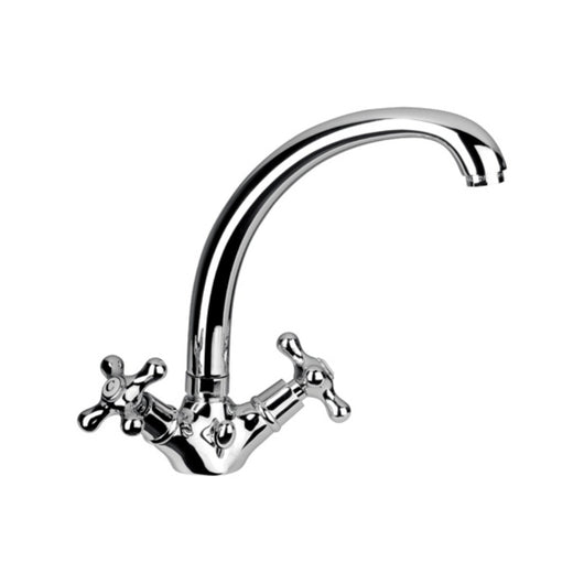 Rubinetto tradizionale lavello con canna alta fusa e scarico - serie liberty