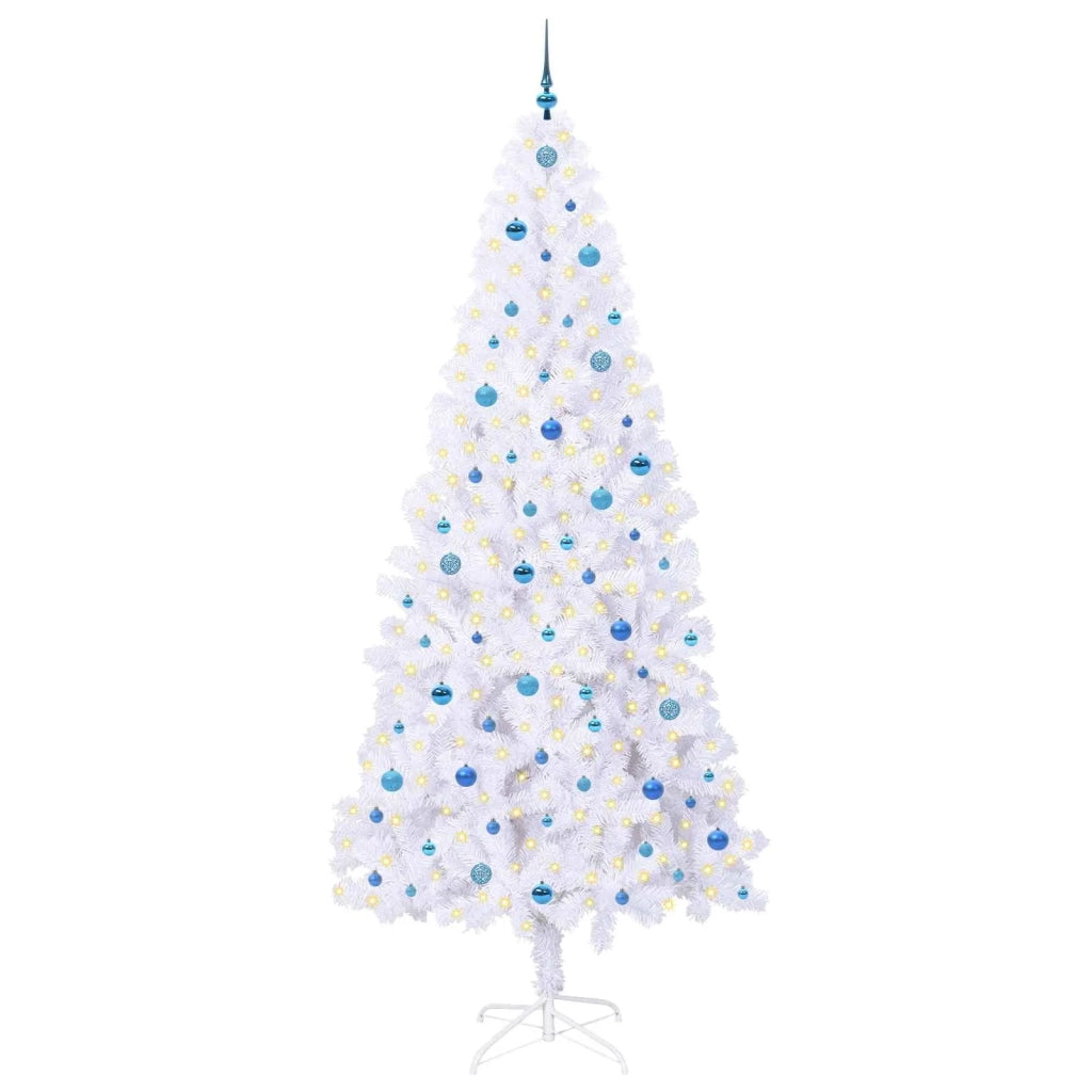 Albero di Natale Artificiale-Albero Natalizio Bianco 240 cm PVC e Acciaio 676852