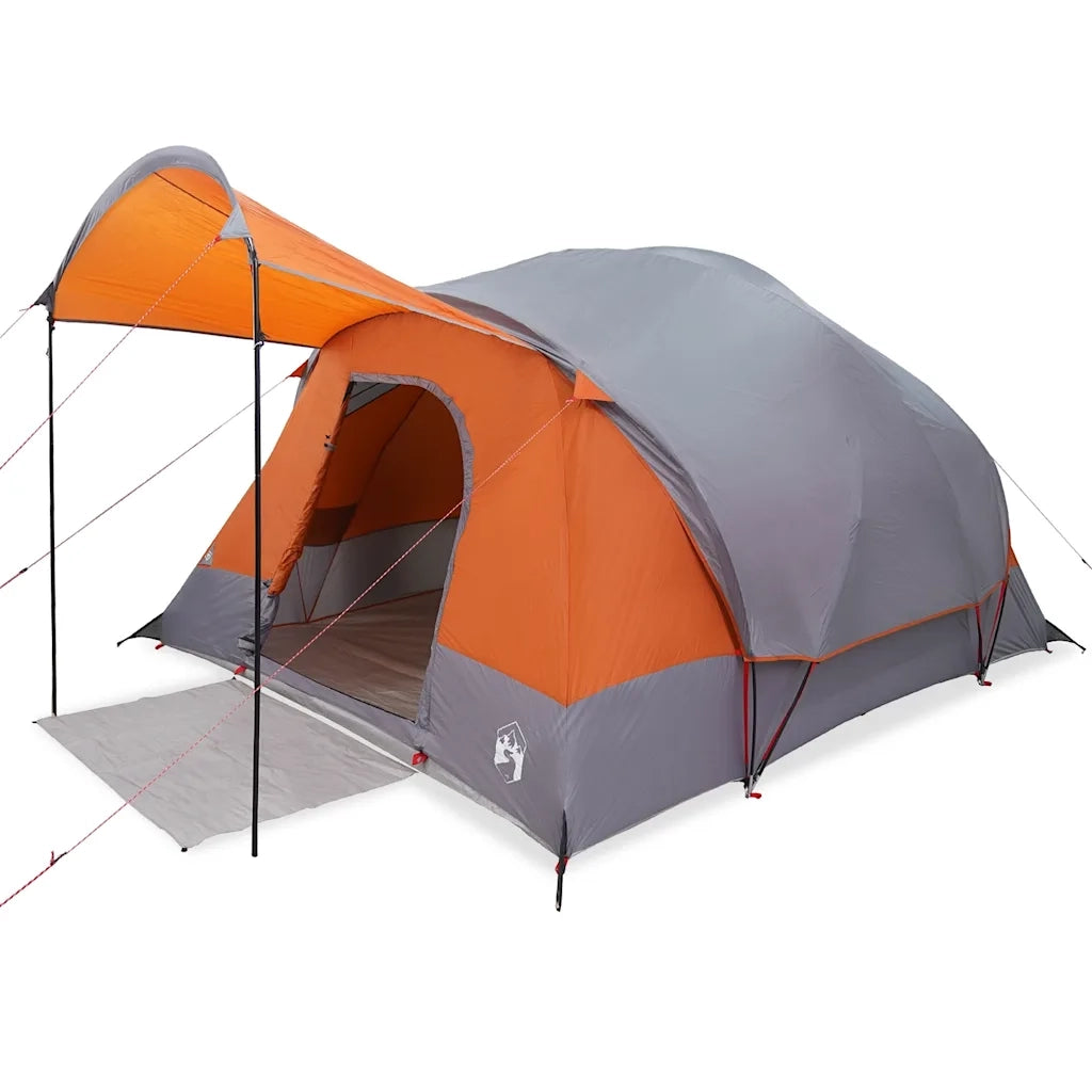 Tenda Familiare a Tunnel 8Persone Grigia Arancione Impermeabile 4009551