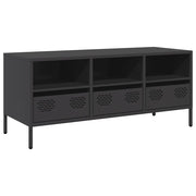 Mobile TV | Armadietto TV | Mobile Porta TV Nero 101,5x39x43,5 cm in Acciaio Laminato a Freddo