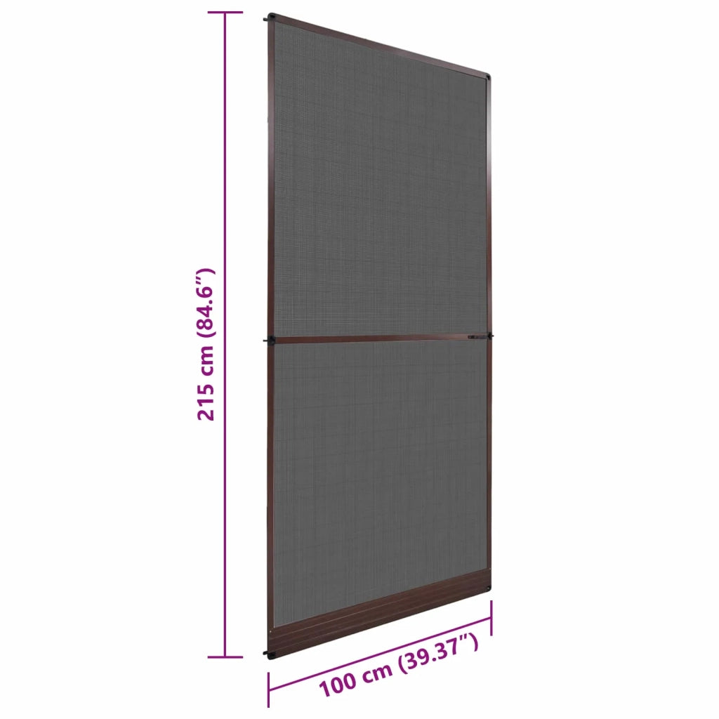 Schermo Insetti a Battente Marrone e Nero 100 x 215 cm CFW3895968