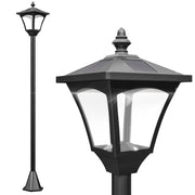 EasyComfort Lampada da Giardino a LED a Energia Solare Impermeabile IP44, 15x15x177 cm, Nero