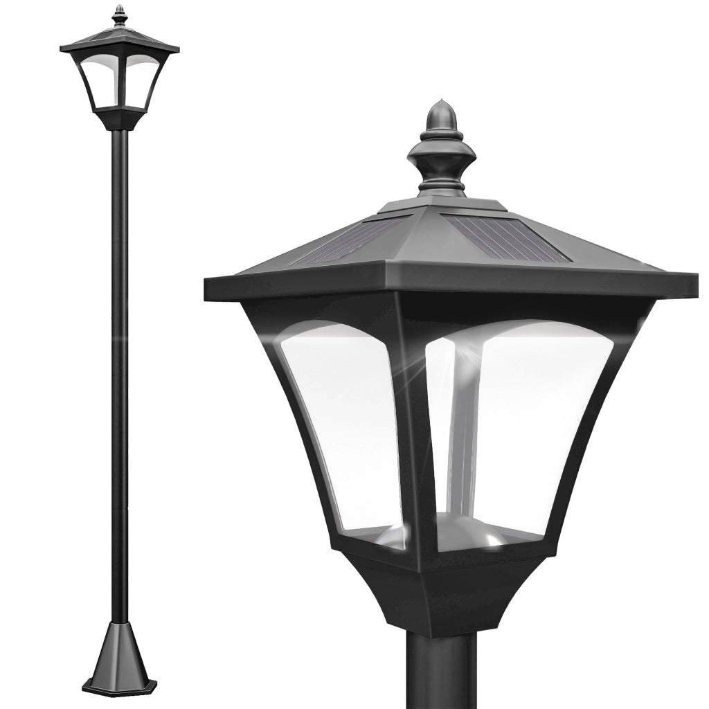 EasyComfort Lampada da Giardino a LED a Energia Solare Impermeabile IP44, 15x15x177 cm, Nero