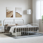 Giroletto con Testiera e Pediera Metallo Bianco 183x213 cm 353707